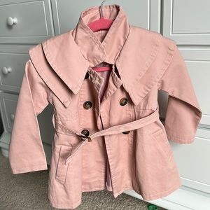 Baby toddler girl pink  trench